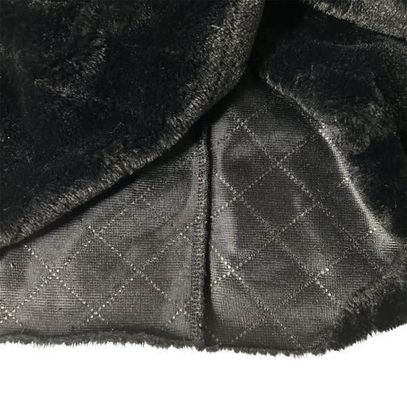 Zara Black Faux Fur Cropped Long Sleeve Top, Size M Women’s Quilted - Picture 5 of 6